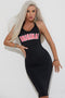BLACK BANDAGE DRESS 7446