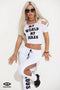 MY WORLD MY RULES WHITE T-SHIRT 7234A