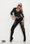 MODERN TROUSERS WITH LEATHER INSERTION 7233