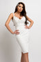 WHITE  DRESS WITH LACE AT BUST RN 2307