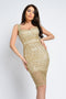 GOLDEN LACE DRESS WITH SEQUINS RN 2319